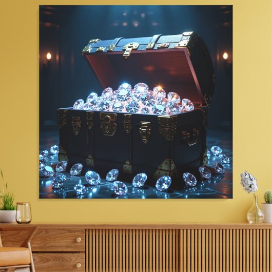Truhen voller Diamanten Leinwanddruck (Insitu (Wohnzimmer))