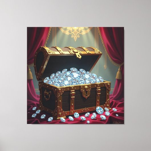 Truhen voller Diamanten Leinwanddruck (Vorderseite)