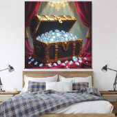 Truhen voller Diamanten Leinwanddruck (Insitu (Schlafzimmer))