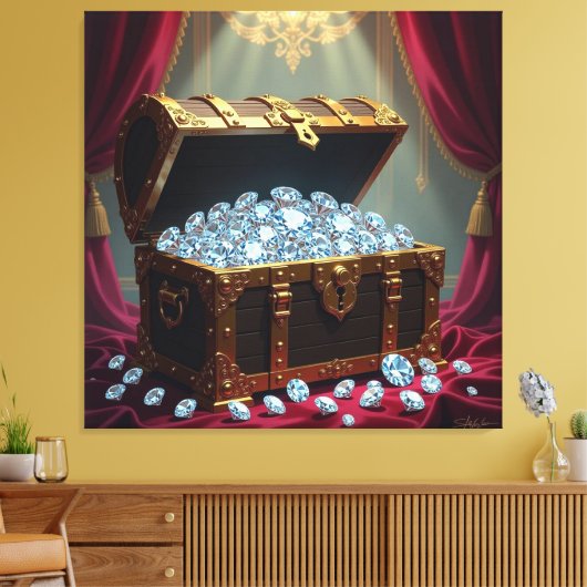 Truhen voller Diamanten Leinwanddruck (Insitu (Wohnzimmer))