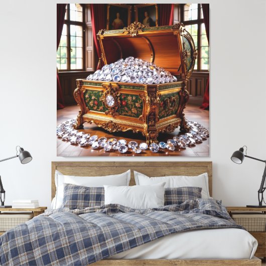 Truhen voller Diamanten Leinwanddruck (Insitu (Schlafzimmer))