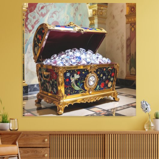 Truhen voller Diamanten Leinwanddruck (Insitu (Wohnzimmer))