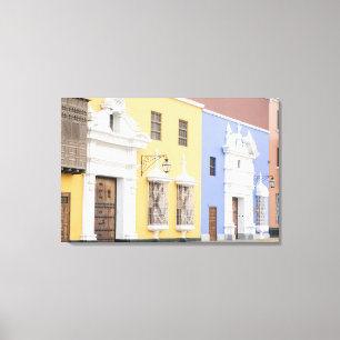 Trujillo, Peru. Verzierte Architektur von Trujillo Leinwanddruck