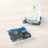 Truk Nutz - Lustige LKW-Nüsse Glasuntersetzer (Schrägansicht)