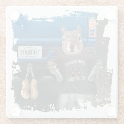 Truk Nutz - Lustige LKW-Nüsse Glasuntersetzer (Rückseite)