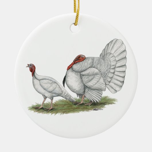 Trukeys White Hollands Keramik Ornament (Vorne)