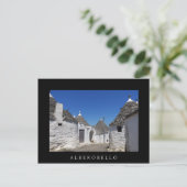 Trulli-Häuser, Alberobello, Puglia, schwarze Postk Postkarte (Stehend Vorderseite)