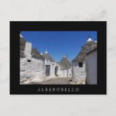 Trulli-Häuser, Alberobello, Puglia, schwarze Postk Postkarte (Vorderseite)