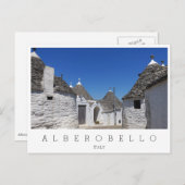 Trulli-Häuser, Alberobello, Puglia weiß Postkarte (Vorne/Hinten)