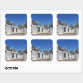 Trulli-Häuser in Alberobello, Puglia-Aufkleber Quadratischer Aufkleber (Blatt)