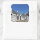 Trulli-Häuser in Alberobello, Puglia-Aufkleber Quadratischer Aufkleber (Tasche)
