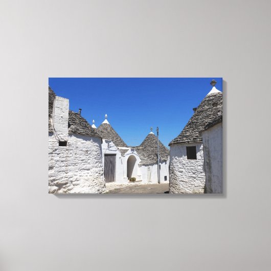 Trulli-Häuser in Alberobello, Puglia, Leinenschrif Leinwanddruck (Vorderseite)