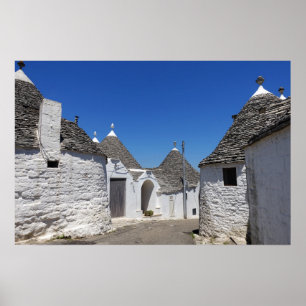 Trulli-Häuser in Alberobello, Puglia Poster Druck