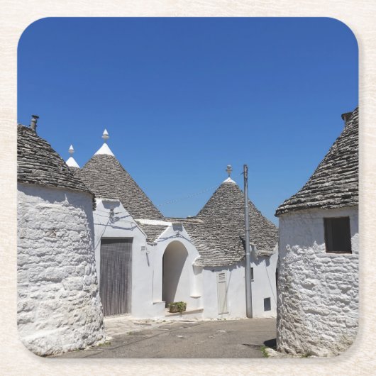 Trulli Häuser in Alberobello, Puglia-Untersetzer Rechteckiger Pappuntersetzer (Vorderseite)