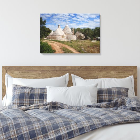 Trulli-Häuser in Apulien Leinwanddruck (Insitu (Schlafzimmer))