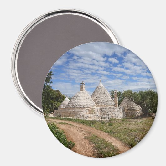 Trulli-Häuser in Apulien Magnet (Vorderseite/Rückseite)