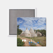 Trulli-Häuser in Apulien Magnet (Vorderseite/Rückseite)