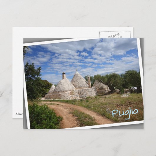 Trulli-Häuser in Apulien Postkarte (Vorne/Hinten)