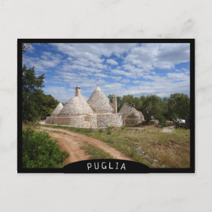 Trulli-Häuser in Apulien Postkarte
