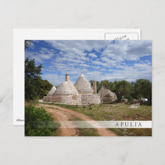 Trulli-Häuser in Apulien Postkarte (Vorne/Hinten)