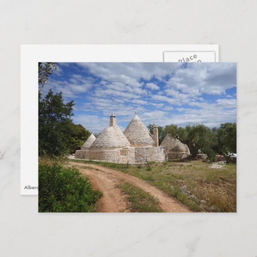 Trulli-Häuser in Apulien Postkarte (Vorne/Hinten)