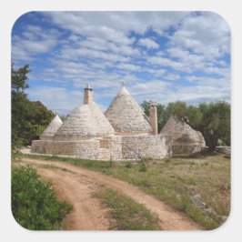 Trulli-Häuser in Apulien Quadratischer Aufkleber
