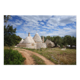 Trulli-Häuser in Puglia/Apulien Fotodruck