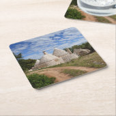 Trulli Häuser in Puglia/in Apulien Rechteckiger Pappuntersetzer (angewinkelt)