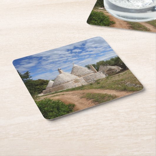 Trulli Häuser in Puglia/in Apulien Rechteckiger Pappuntersetzer (angewinkelt)