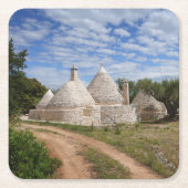 Trulli Häuser in Puglia/in Apulien Rechteckiger Pappuntersetzer (Vorderseite)