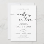 Truly Deeply Madly In Love Elegant Wedding Invite Save The Date (Vorderseite)
