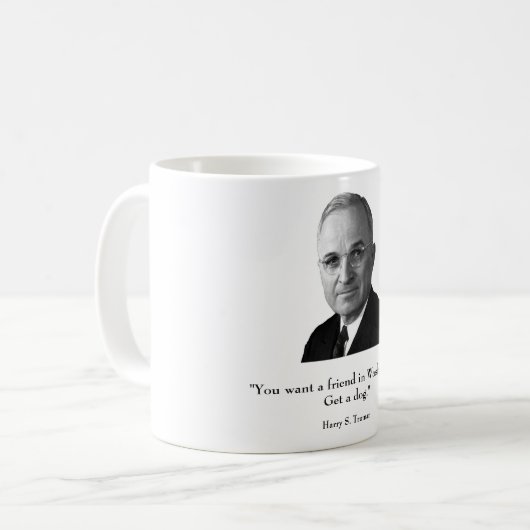 Truman und lustiges Zitat Kaffeetasse (Vorderseite Links)