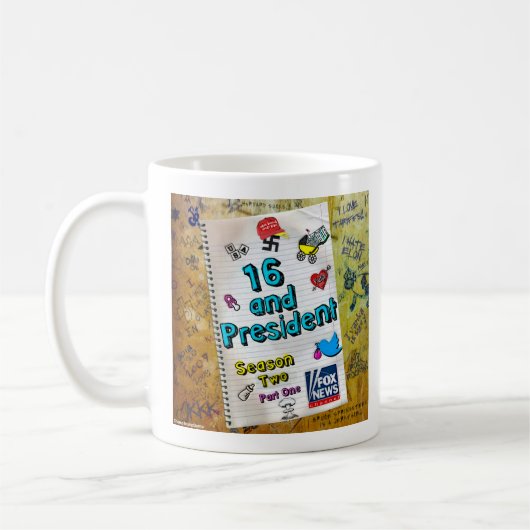TRUMP "16 UND PRÄSIDENT" KAFFEETASSE (Links)