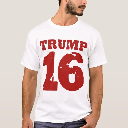 Trump 16 Wahlkampf Jersey erschüttert T-Shirt (Vorderseite)