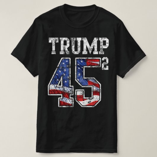 Trump 2020 45 Squared Exponent Pro-Trump T-Shirt (Design vorne)