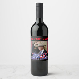 Trump 2020 Amerika braucht einen Cowboy Weinetikett