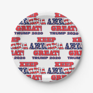 Trump 2020: Amerika groß halten Pappteller