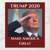Trump 2020 Amerika wieder groß machen Weinetikett (Einzelnes Label)