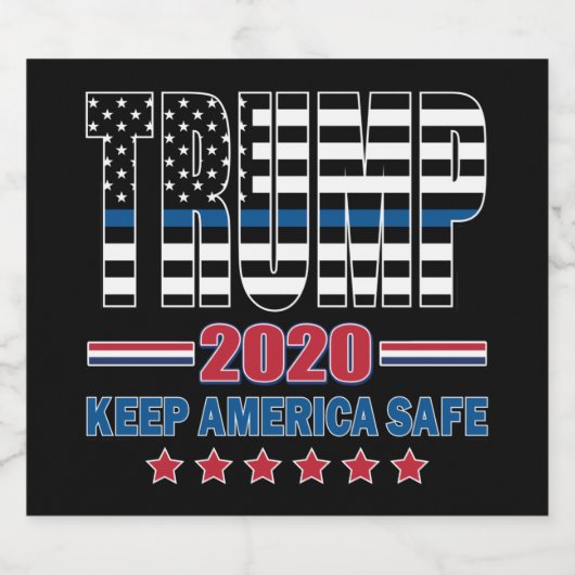 Trump 2020 Behalte Amerika sicher Bierflaschenetikett (Einzelnes Label)