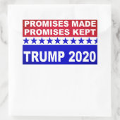 Trump 2020 Behalten Versprechen Rechteckiger Aufkleber (Tasche)