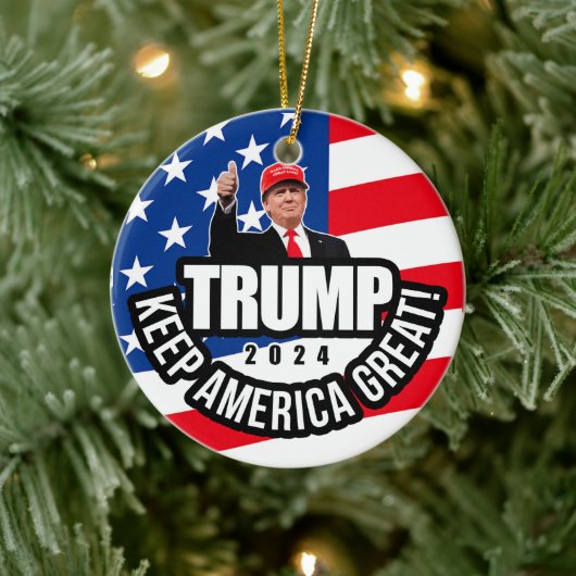 Trump 2020 Behielt Amerika groß Keramik Ornament (Baum)