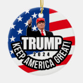 Trump 2020 Behielt Amerika groß Keramik Ornament (Vorne)