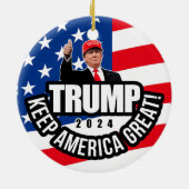 Trump 2020 Behielt Amerika groß Keramik Ornament (Hinten)