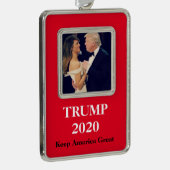 Trump 2020 Behielt Amerika groß Rahmen-Ornament Silber (Rechts)