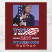 Trump 2020 Behielt Amerika groß Weinetikett (Einzelnes Label)