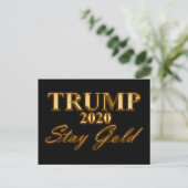 TRUMP 2020 - Bleibe Gold Postkarte (Stehend Vorderseite)