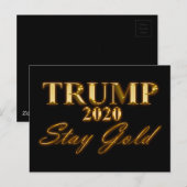 TRUMP 2020 - Bleibe Gold Postkarte (Vorne/Hinten)