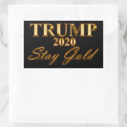 TRUMP 2020 - Bleibe Gold Rechteckiger Aufkleber (Tasche)