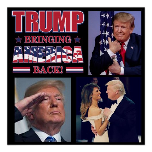 Trump 2020 bringt Amerika zurück Poster (Vorderseite)