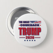 Trump 2020 Das große amerikanische Comeback Button (Vorne & Hinten)